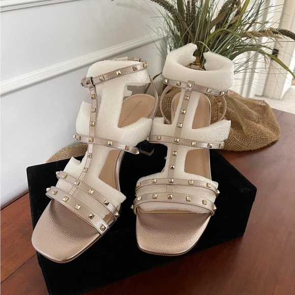 WHBM Brooklyn Studded Heels Metallic Nude size 9.5 - Picture 2 of 7